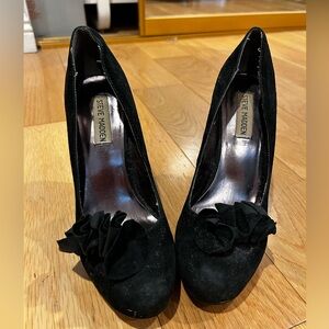 Steve Madden Toppaz Black Suede Heels